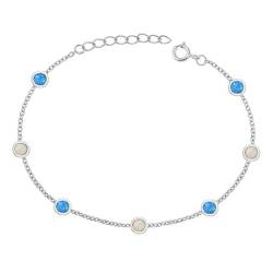 Joyara Sterling Silber Blau & Weiß Opal Glieder Armband LTDSBBC510561-BW von Joyara