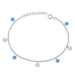 Joyara Sterling Silber Blau & Weiß Opal Glieder Armband LTDSBBC510563-BW von Joyara