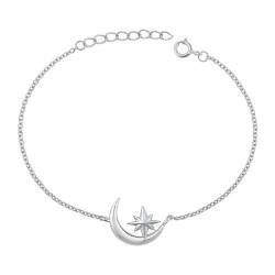 Joyara Sterling Silber Mond & Stern Glieder Armband von Joyara