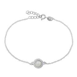 Joyara Sterling Silber Mondstone & Zirkonia Glieder Armband von Joyara