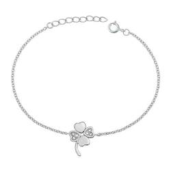 Joyara Sterling Silber Zirkonia Clover Glieder Armband von Joyara