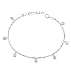 Joyara Sterling Silber Zirkonia Teardrop Glieder Armband von Joyara