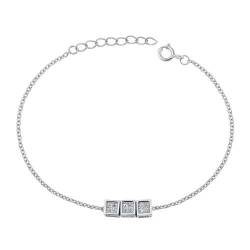 Joyara Sterling Silber Zirkonia Würfel Glieder Armband von Joyara