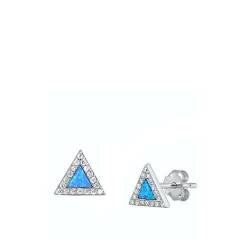 Ohrringe aus Sterlingsilber mit blauem Opal und Zirkonia (KEOEL451140-BO) von Joyara