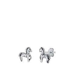 Sterling Silber 925 Horse Ohrstecker Ohrringe Ohrringe LTDELEP442064 von Joyara