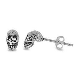 Sterling Silber 925 Totenkopf Ohrstecker Ohrringe LTDELEP441097 von Joyara