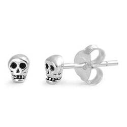 Sterling Silber 925 Totenkopf Ohrstecker Ohrringe LTDELEP441247 von Joyara