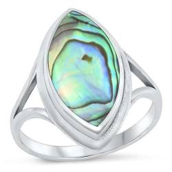 Sterling Silber Abalone Muschel Ring LTDMXRS131677-AL60 von Joyara