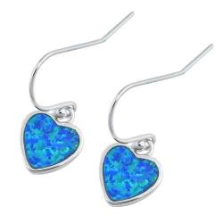 Sterling Silber Blau Opal Herz Ohrringe..(KEOEL450541-BO) von Joyara