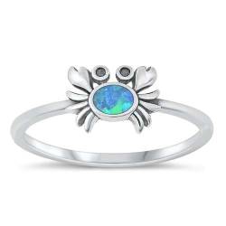 Sterling Silber Blau Opal Krabbe Ring LTDONRO150955-BO80 von Joyara