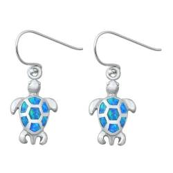 Sterling Silber Blau Opal Meeresschildkröte Ohrringe..(KEOEL451023-BO) von Joyara