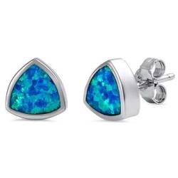 Sterling Silber Blau Opal Ohrringe.(KEOEL450309) von Joyara