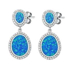 Sterling Silber Blau Opal Ohrringe.(KEOEL450326) von Joyara