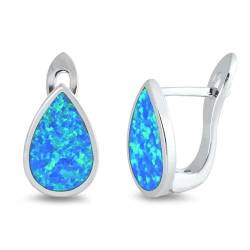 Sterling Silber Blau Opal Ohrringe..(KEOEL450525-BO) von Joyara