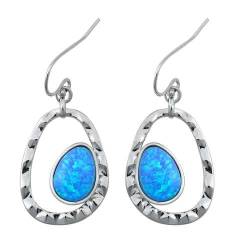 Sterling Silber Blau Opal Ohrringe.(KEOEL451050-BO) von Joyara