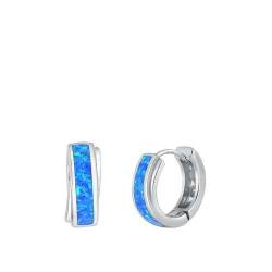 Sterling Silber Blau Opal Ohrringe. (KEOEL451204-BO) von Joyara