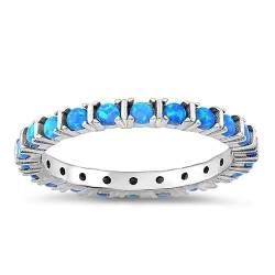 Sterling Silber Blau Opal Ring LTDONRC106038-BO50 von Joyara