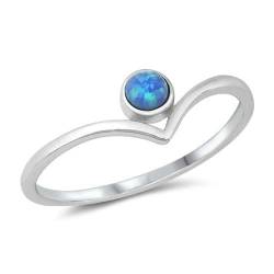 Sterling Silber Blau Opal Ring LTDONRO150698-BO100 von Joyara