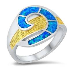 Sterling Silber Blau Opal Ring LTDONRO150772-BO90 von Joyara