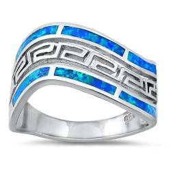 Sterling Silber Blau Opal Ring LTDONRO150789-BO60 von Joyara