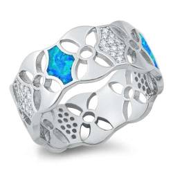 Sterling Silber Blau Opal Ring LTDONRO150791-BO70 von Joyara