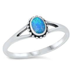 Sterling Silber Blau Opal Ring LTDONRO150915-BO60 von Joyara