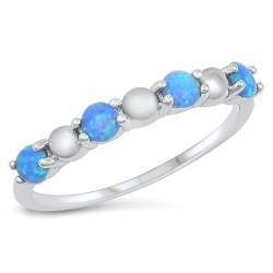 Sterling Silber Blau Opal Ring LTDONRO150928-BO70 von Joyara