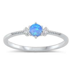 Sterling Silber Blau Opal Ring LTDONRO150967-BO60 von Joyara