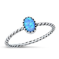 Sterling Silber Blau Opal Ring LTDONRO150978-BO70 von Joyara