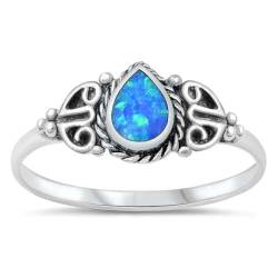 Sterling Silber Blau Opal Ring LTDONRS130716-BO40 von Joyara