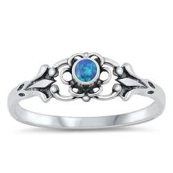 Sterling Silber Blau Opal Ring LTDONRS131094-BO70 von Joyara
