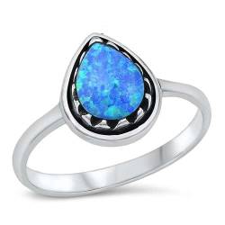 Sterling Silber Blau Opal Ring LTDONRS131102-BO70 von Joyara