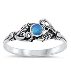 Sterling Silber Blau Opal Ring LTDONRS131123-BO40 von Joyara