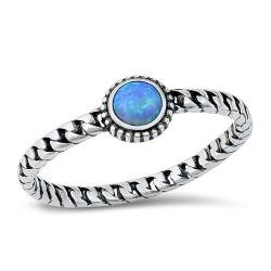 Sterling Silber Blau Opal Ring LTDONRS131377-BO60 von Joyara
