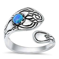 Sterling Silber Blau Opal Ring LTDONRS131388-BO110 von Joyara