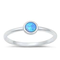 Sterling Silber Blau Opal Ring LTDONRS131397-BO100 von Joyara