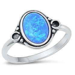 Sterling Silber Blau Opal Ring LTDONRS131412-BO60 von Joyara