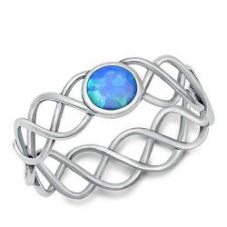 Sterling Silber Blau Opal Ring LTDONRS131441-BO50 von Joyara