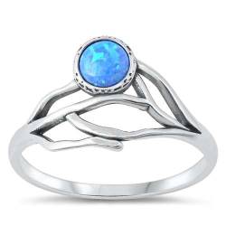 Sterling Silber Blau Opal Ring LTDONRS131465-BO40 von Joyara