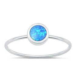 Sterling Silber Blau Opal Ring LTDONRS131562-BO80 von Joyara