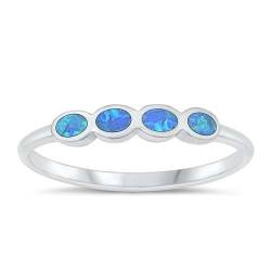 Sterling Silber Blau Opal Ring LTDONRS131610-BO50 von Joyara