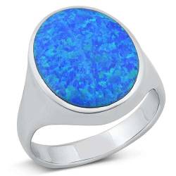 Sterling Silber Blau Opal Ring Z1 LTDONRO150838-BO130 von Joyara