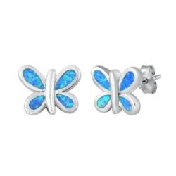 Sterling Silber Blau Opal Schmetterling Ohrringe.(KEOEL450984-BO) von Joyara