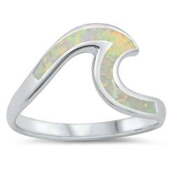 Sterling Silber Blau Opal Welle Ring LTDONRO150831-WO60 von Joyara