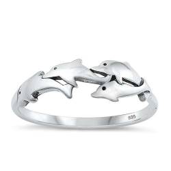 Sterling Silber Delphin Ring LTDKLRP141336-50 von Joyara