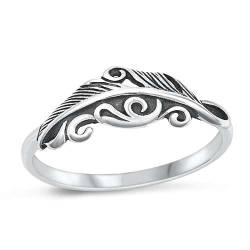 Sterling Silber Feder Ring LTDKLRP145146-50 von Joyara