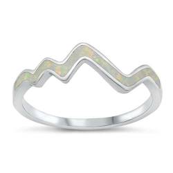 Sterling Silber Lab Weiß Opal Ring LTDONRO150898-WO100 von Joyara