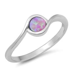 Sterling Silber Rosa Opal Ring LTDONRO150719-PO50 von Joyara