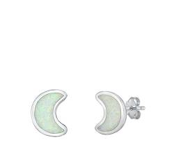 Sterling Silber Weiß Opal Mond Ohrringe. (KEOEL451078-WO) von Joyara