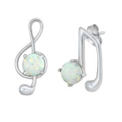 Sterling Silber Weiß Opal Music Ohrringe (KEOEL450998-WO) von Joyara